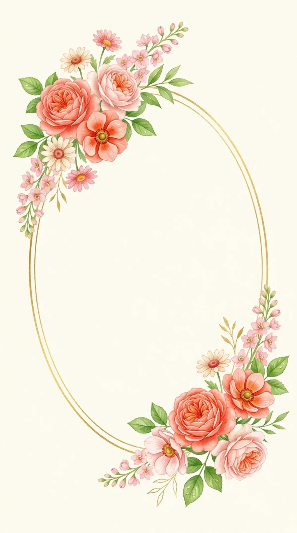 Coral Daisy Oval