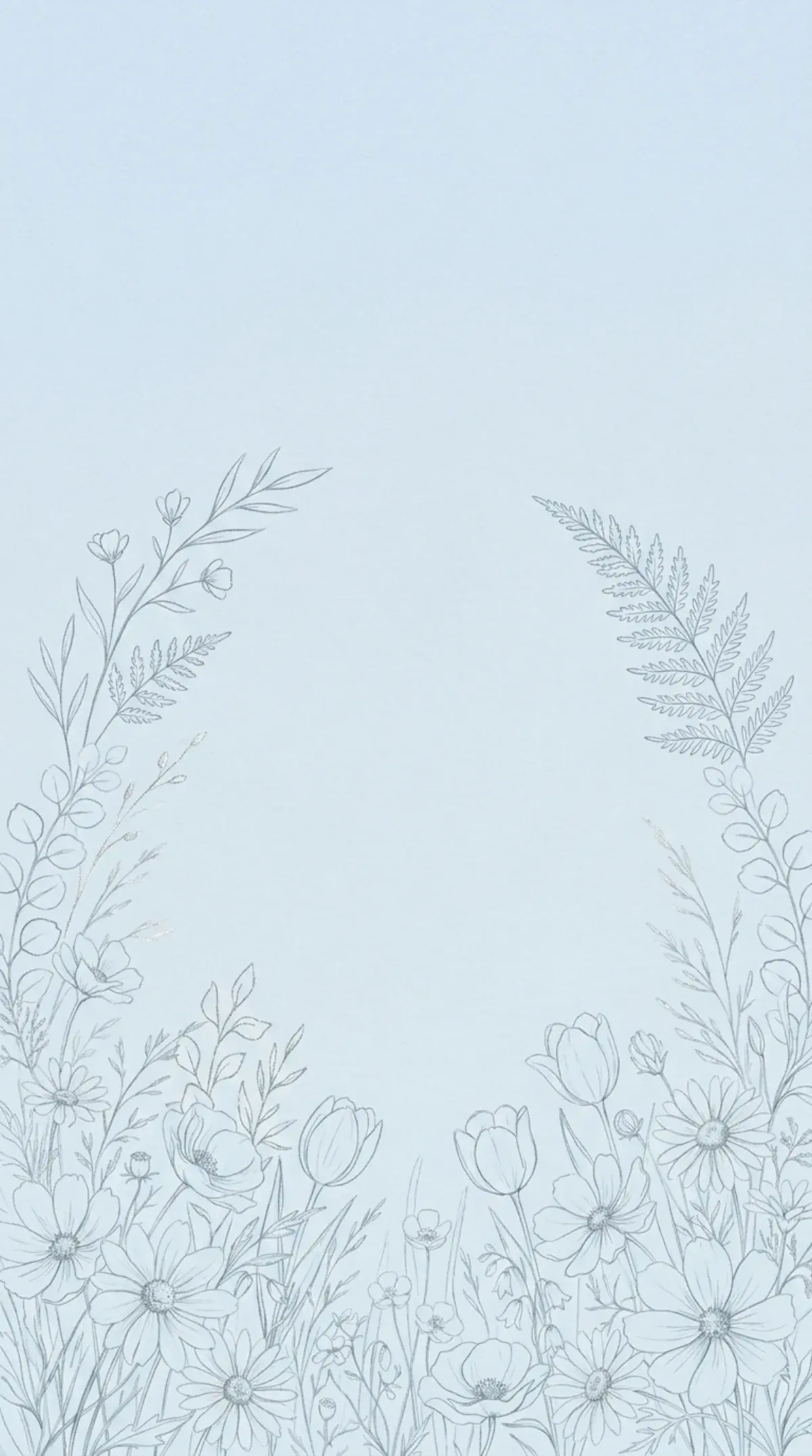 Dusty Blue Botanical Sketch