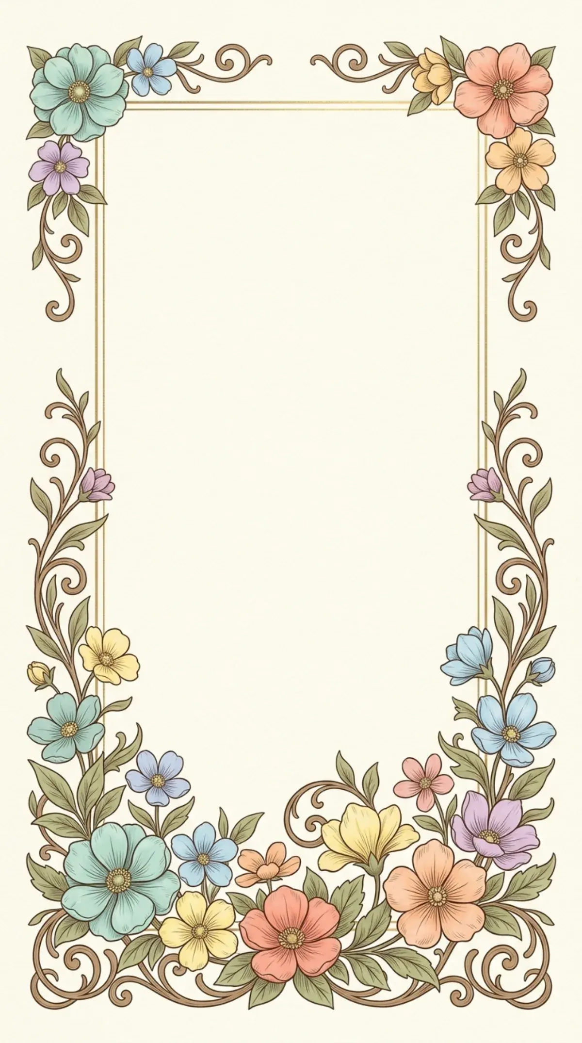 Folk Pastel Vines