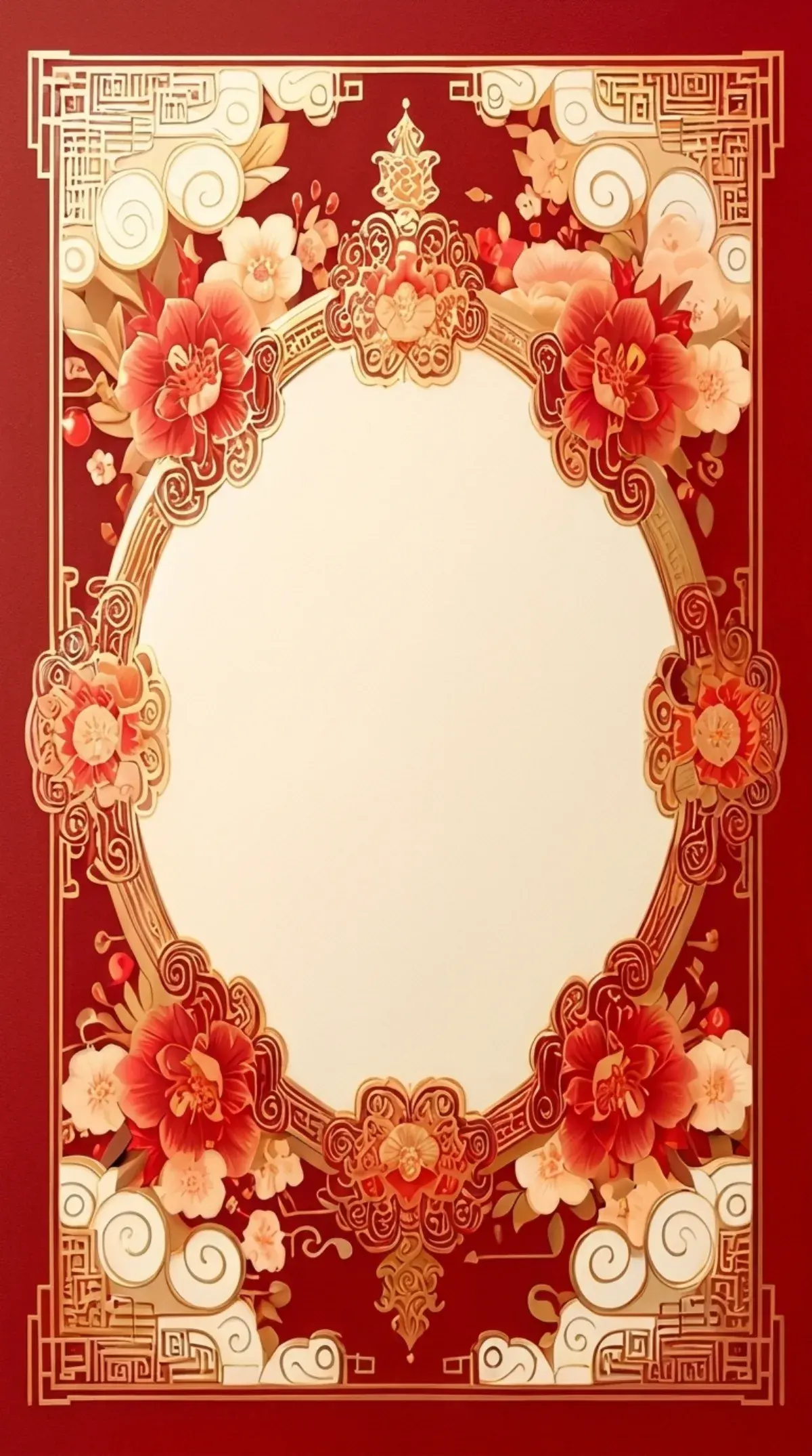 Gilded Cloud Peony Oval