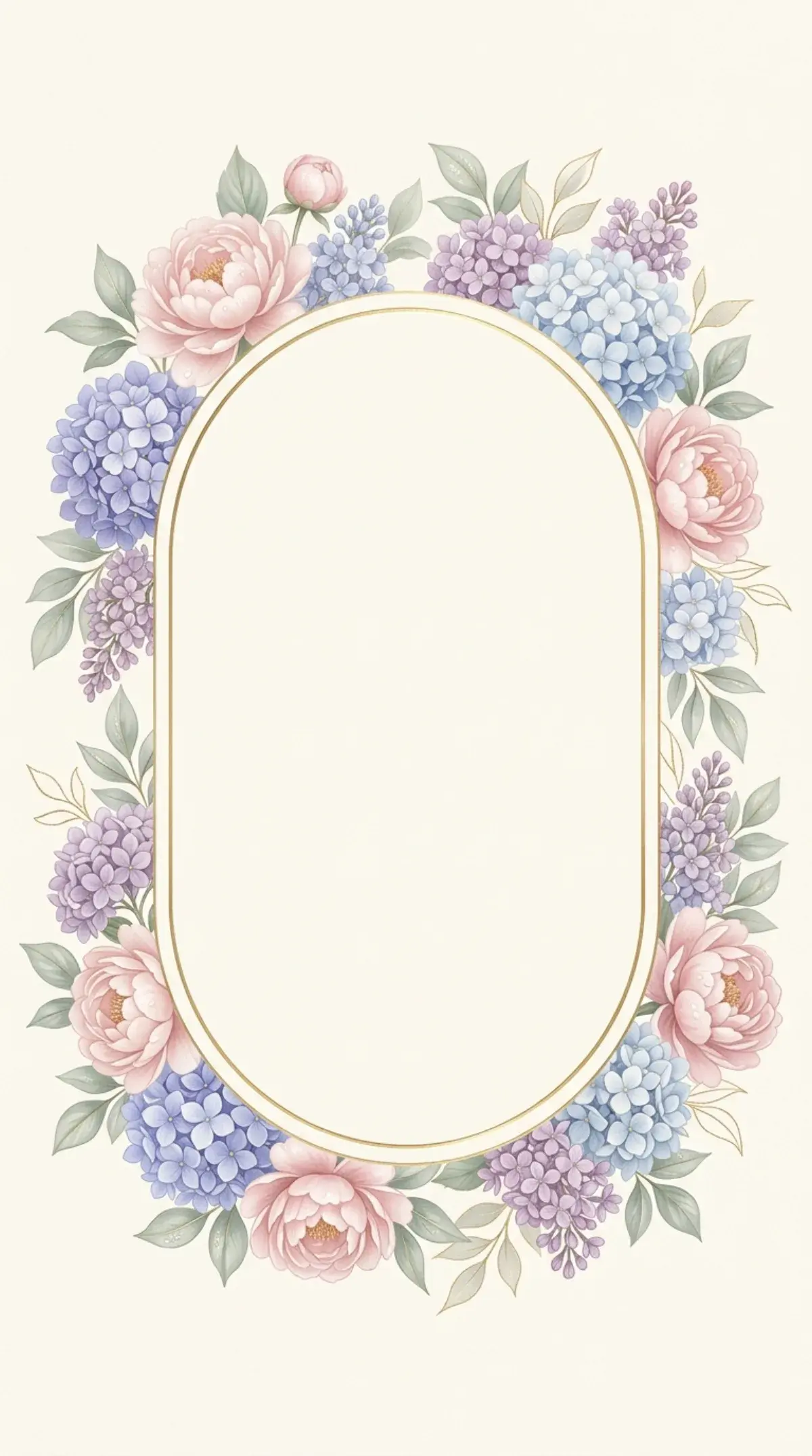 Hydrangea Peony Oval