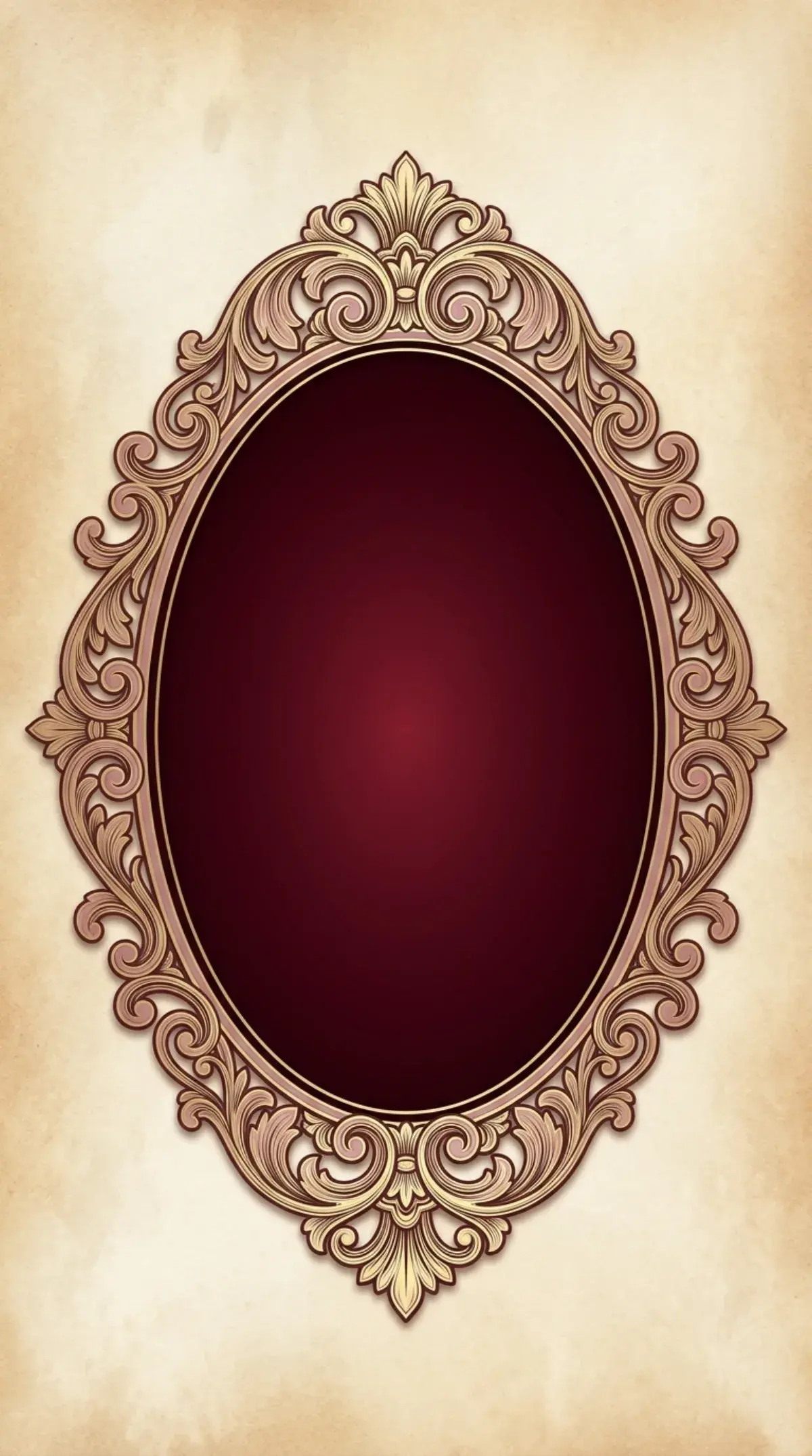Maroon Gold Oval