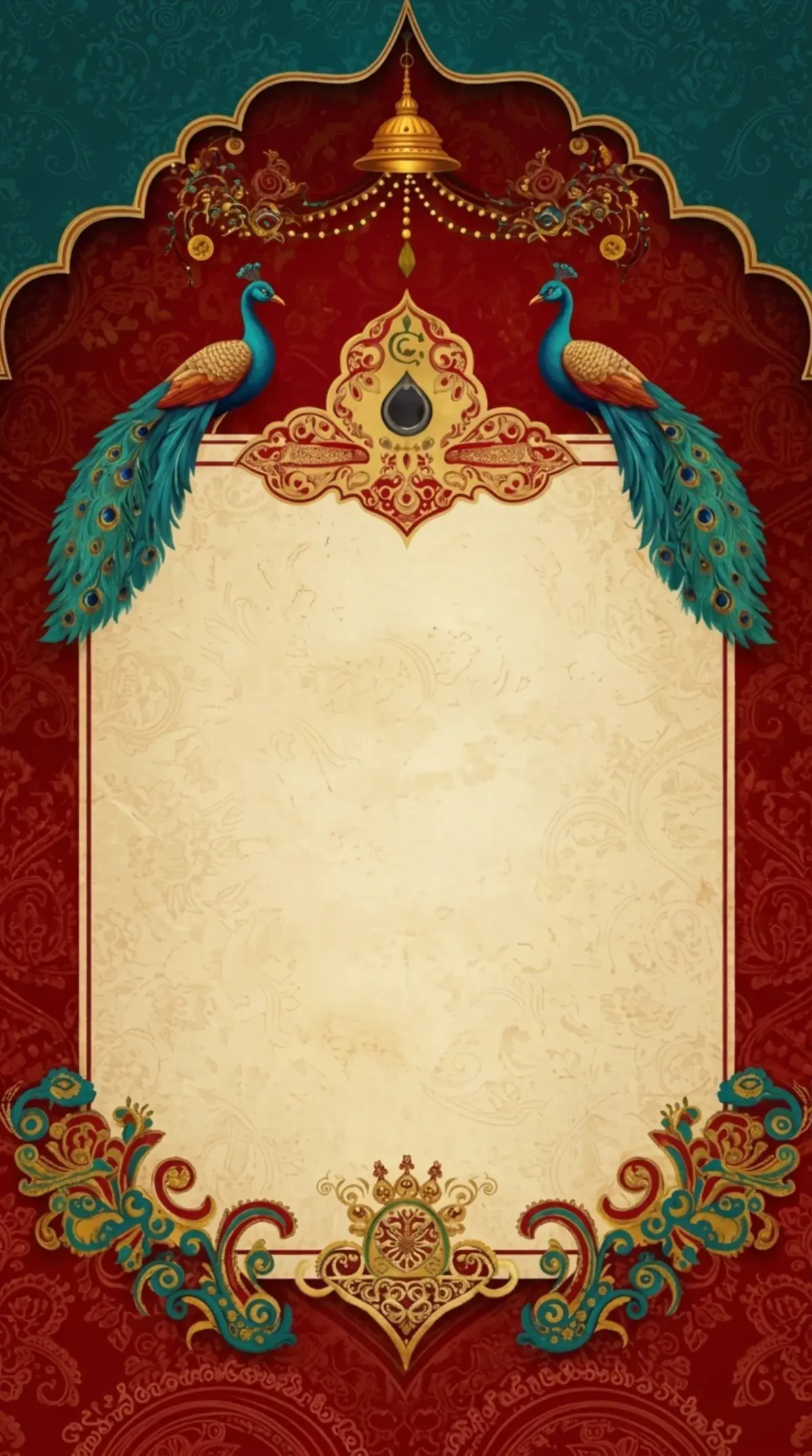 Teal Peacock Parchment
