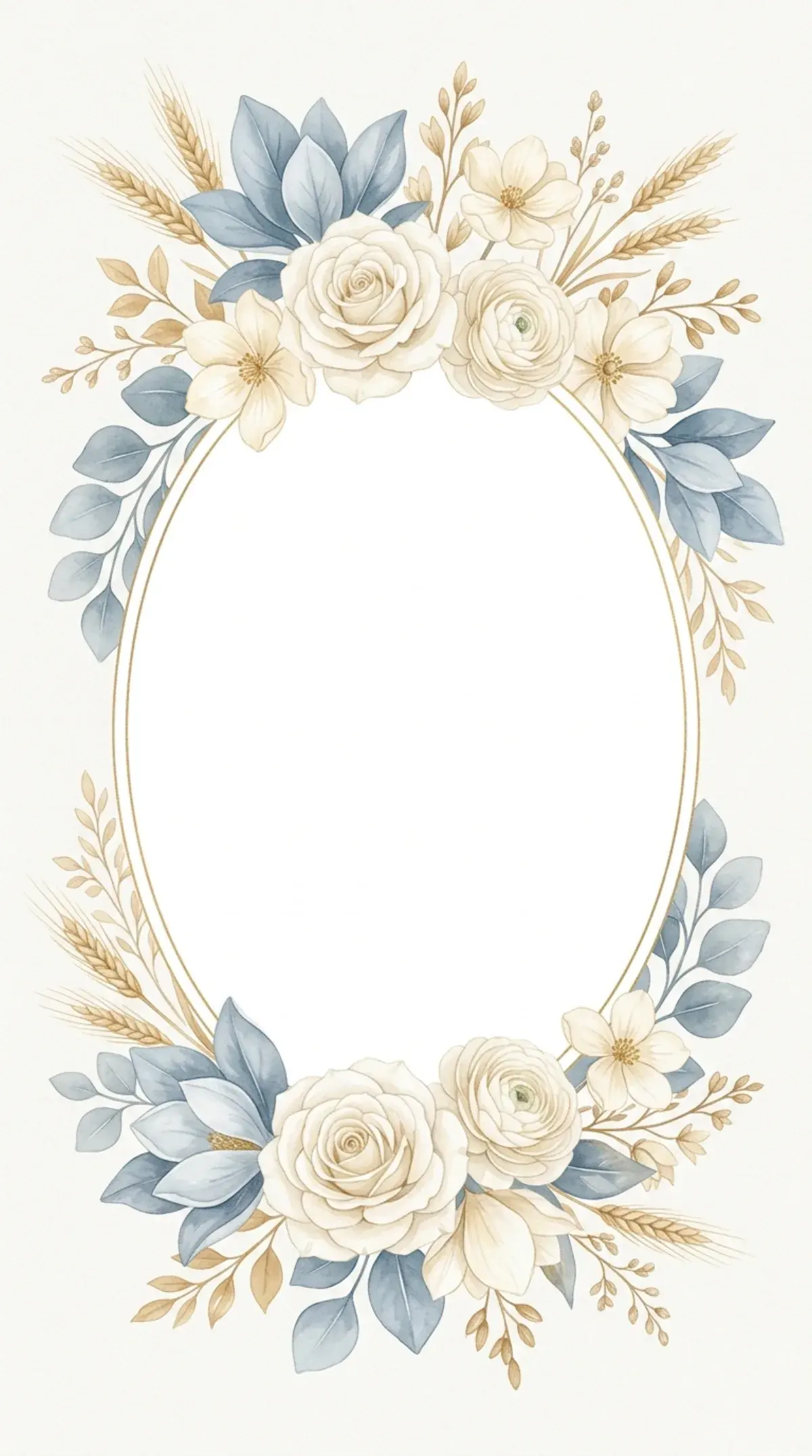 Wheat Rose Oval